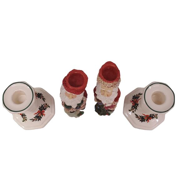 Vintage Pfaltzgraff Christmas Heritage Vintage Avon Winter Rose Santa Candle - Picture 10 of 16